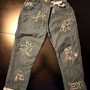 Girls cotton graffiti pants